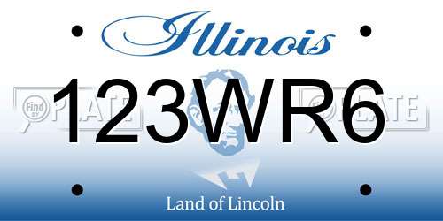 123WR6 Illinois License Plate