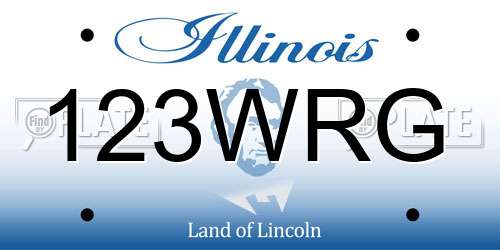 123WRG Illinois License Plate