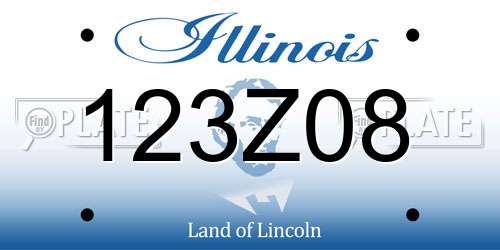 123Z08 Illinois License Plate