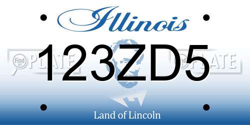 123ZD5 Illinois License Plate