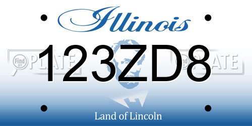 123ZD8 Illinois License Plate