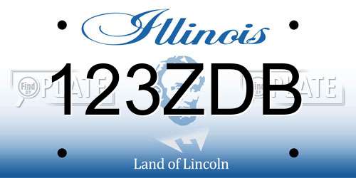 123ZDB Illinois License Plate
