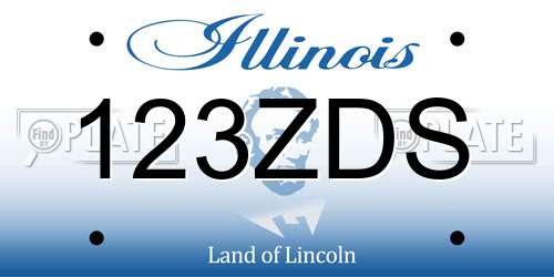 123ZDS Illinois License Plate