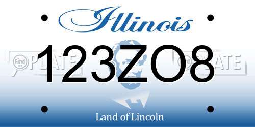 123ZO8 Illinois License Plate