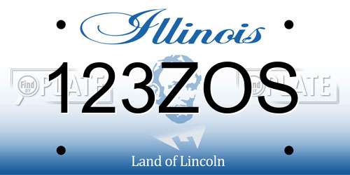 123ZOS Illinois License Plate