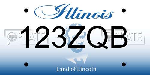 123ZQB Illinois License Plate