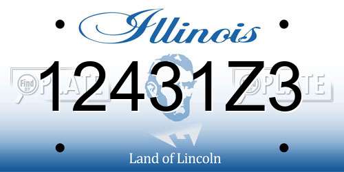 12431Z3 Illinois License Plate