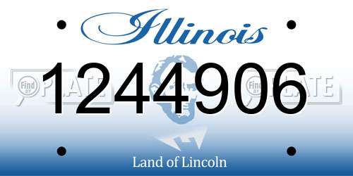 1244906 Illinois License Plate