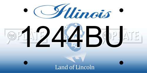1244BU Illinois License Plate