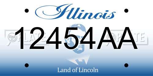 12454AA Illinois License Plate