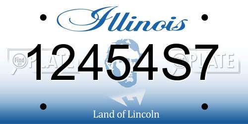 12454S7 Illinois License Plate