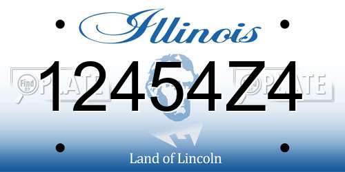 12454Z4 Illinois License Plate