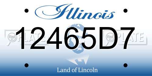12465D7 Illinois License Plate
