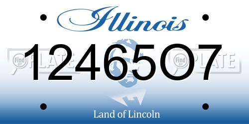 12465O7 Illinois License Plate