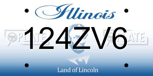 124ZV6 Illinois License Plate