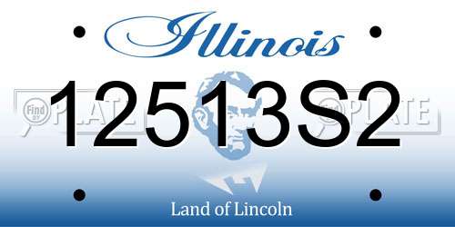 12513S2 Illinois License Plate