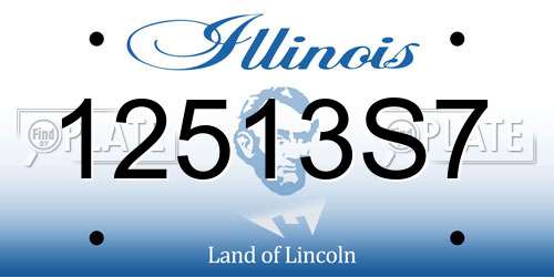 12513S7 Illinois License Plate