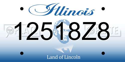 12518Z8 Illinois License Plate