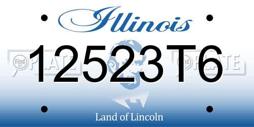 12523T6 Illinois License Plate