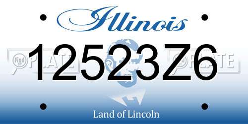 12523Z6 Illinois License Plate
