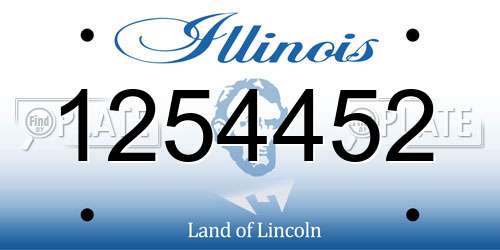 1254452 Illinois License Plate