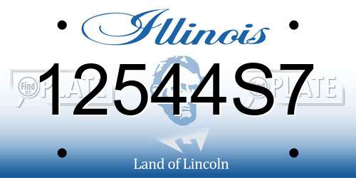 12544S7 Illinois License Plate