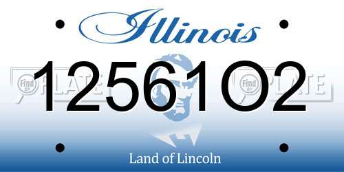 12561O2 Illinois License Plate