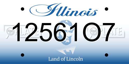 12561O7 Illinois License Plate