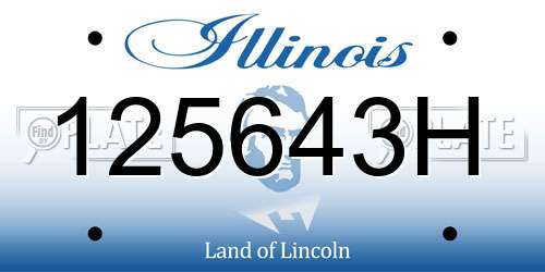 125643H Illinois License Plate