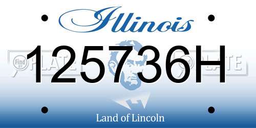 125736H Illinois License Plate