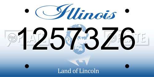 12573Z6 Illinois License Plate