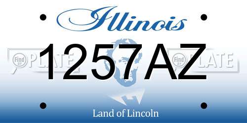 1257AZ Illinois License Plate