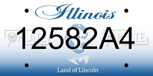 12582A4 Illinois License Plate