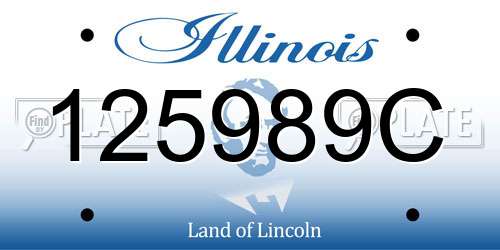 125989C Illinois License Plate