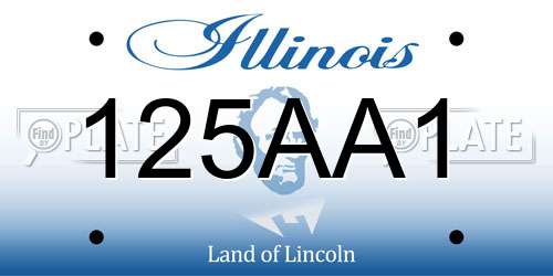 125AA1 Illinois License Plate