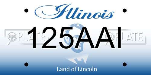 125AAI Illinois License Plate