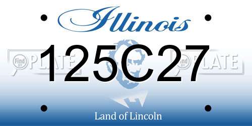 125C27 Illinois License Plate