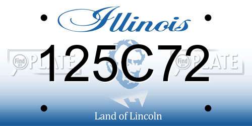 125C72 Illinois License Plate