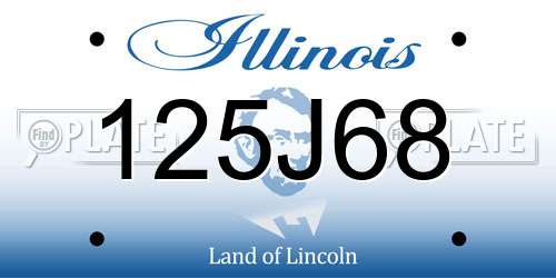 125J68 Illinois License Plate