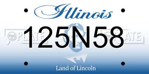 125N58 Illinois License Plate