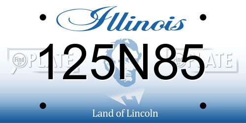 125N85 Illinois License Plate