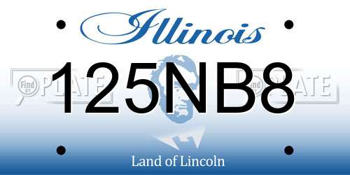 125NB8 Illinois License Plate