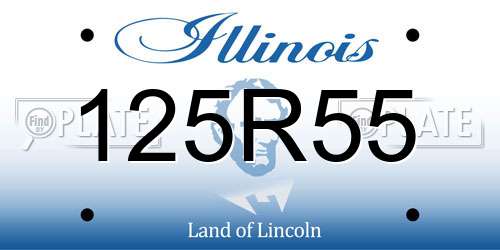 125R55 Illinois License Plate