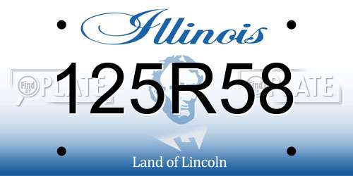 125R58 Illinois License Plate