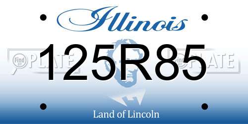 125R85 Illinois License Plate