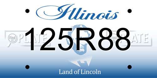 125R88 Illinois License Plate