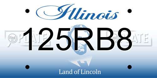 125RB8 Illinois License Plate