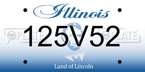 125V52 Illinois License Plate