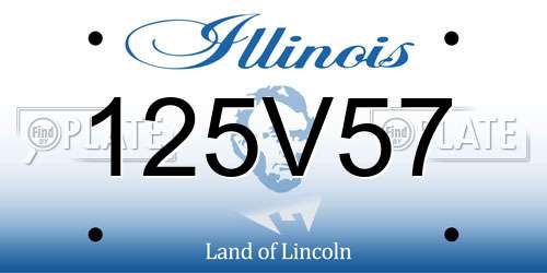 125V57 Illinois License Plate