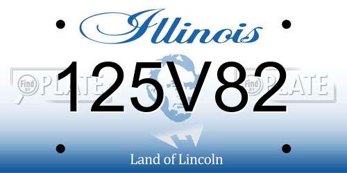 125V82 Illinois License Plate
